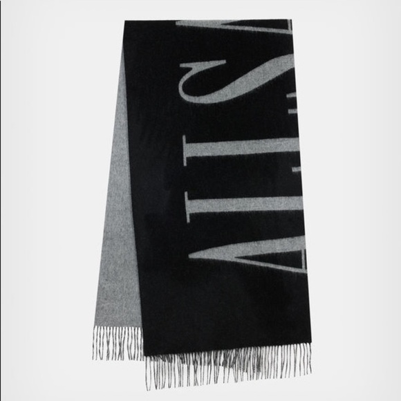 All Saints Reversible Black Max Wool Scarf - Picture 3 of 3